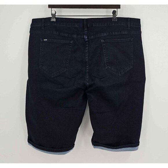 Chic Denim Stretch High-Rise Distressed Burmuda Cuffed Short Sz 24 - Picture 2 of 4